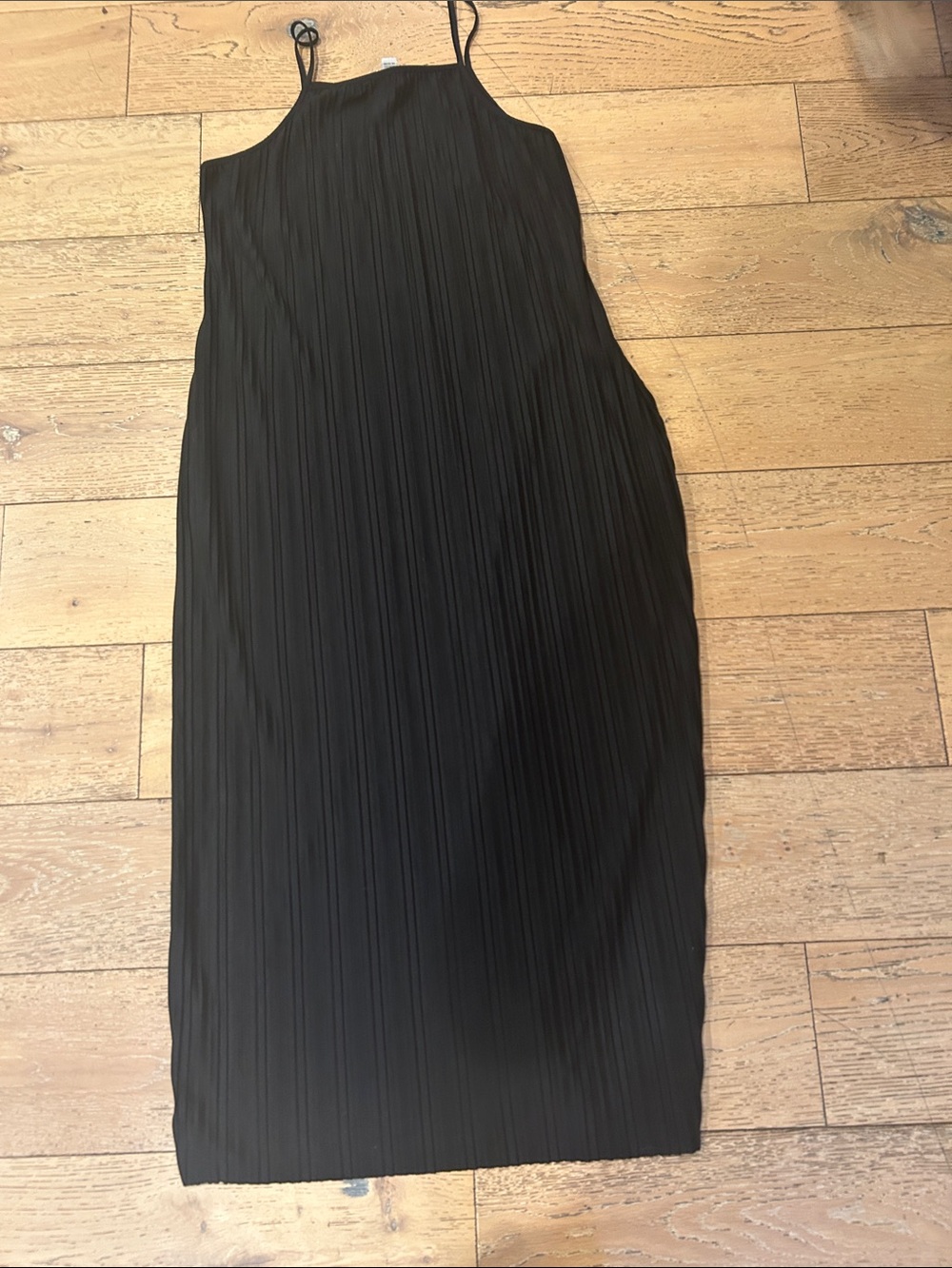 a new day Black Pleated Midi Slip Dress